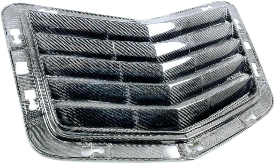 Carbon Fiber Front Engine Air Vent Hood Cover Louver Trim Upper Scoop Outlet Compatible With Corvette C7 2014-2019