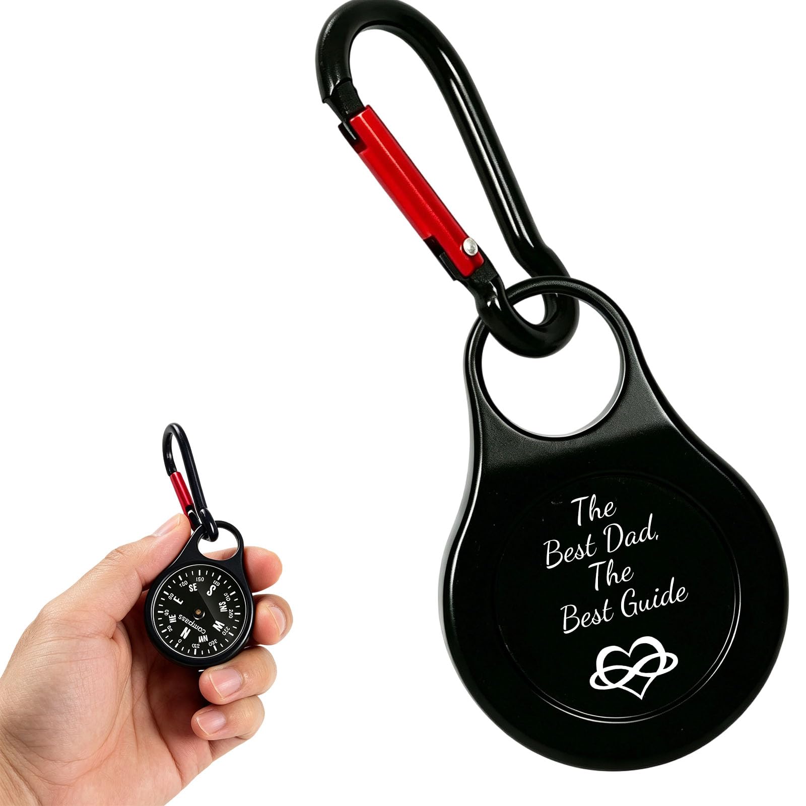 KBPTM Custom Compass with Text Compasses engraved brass waterproof luminous with photo and text ideal for men and son graduation (Black) — image 1