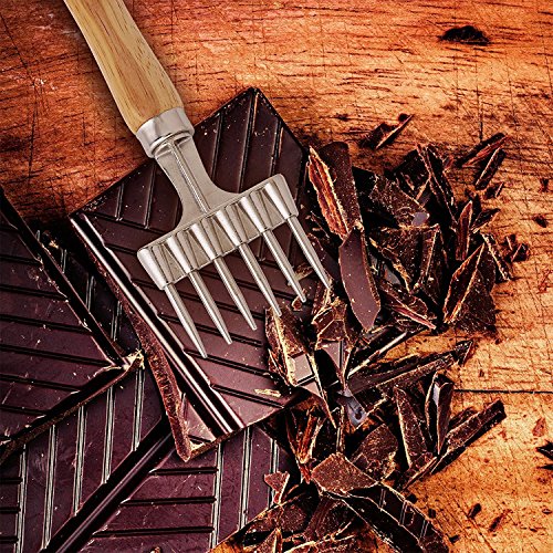 Ice Chipper With Wooden Handle, 8-Inch Ice/Chocolate Chipper By Tezzorio, Commercial Quality #TOP4