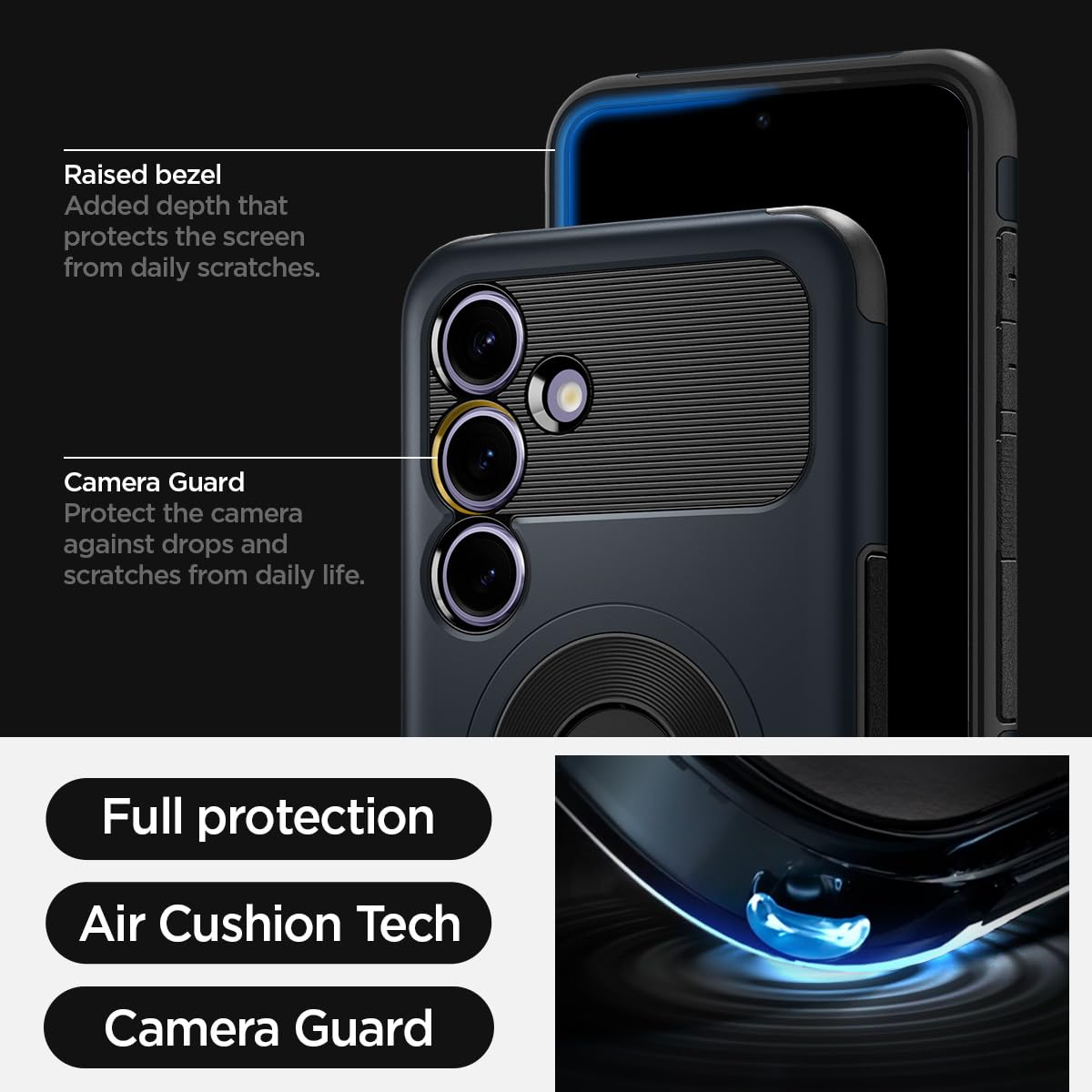 Spigen Slim Armor MagFit Hülle für Samsung Galaxy S24, Kompatibel mit MagSafe Zubehör -Metal Slate