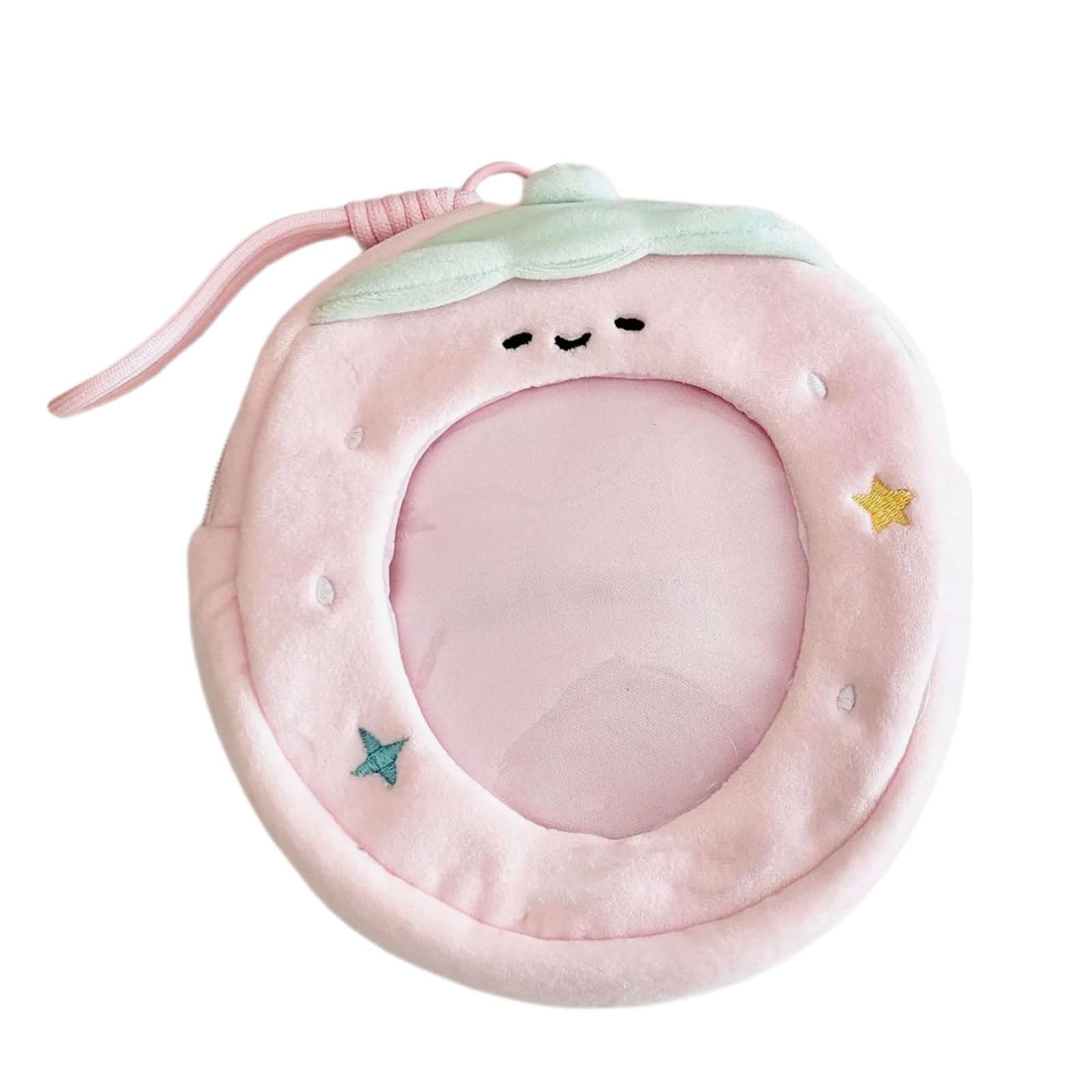 Zxfdsfdbnm Strawberry Fruit Plush Hanging Bag with Adjustable Strap for Attaching to Backpacks or Keychain Travel Accessory Cartoon Strawberry Plush Hanging Storage Bag