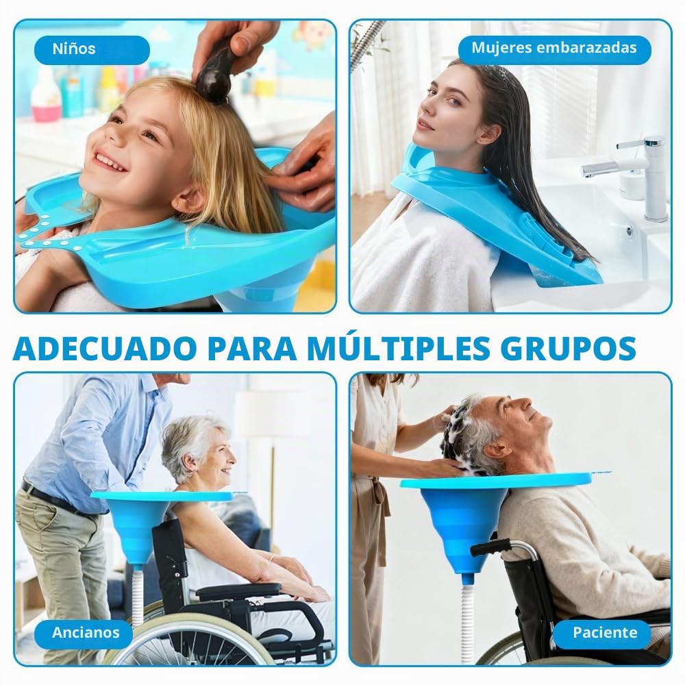 Lavabo de pelo para postrado en cama, lavabo de champú móvil, lavamanos de pelo plegable, lavabo portátil con drenaje para salón, niños, ancianos, embarazadas