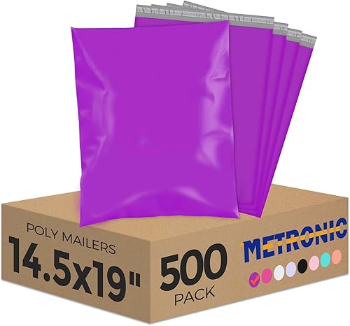 Miniatura 144 de Metronic Sobres de polietileno de 10 x 13 pulgadas, 500 unidades, bolsas de envío fuertes y adhesivas para ropa, bolsas de polietileno impermeables