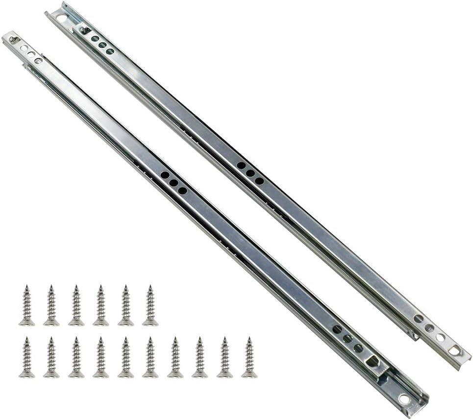 Yoohey Metal 13.5 inch Drawer Slides, Ball Bearing Two Way Slide Track Rail 0.7 inch Wide 1 Pair