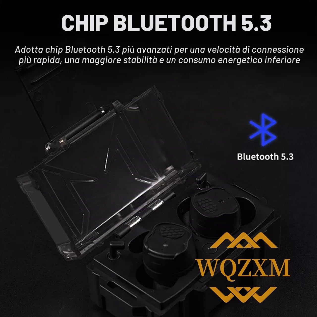 Tappi per Le Orecchie Bluetooth BT5.3 Militare Elettronico Riduzione del Rumore Protezione dell'Udito Tappi per Le Orecchie per Range Shoot Hunting(Green)