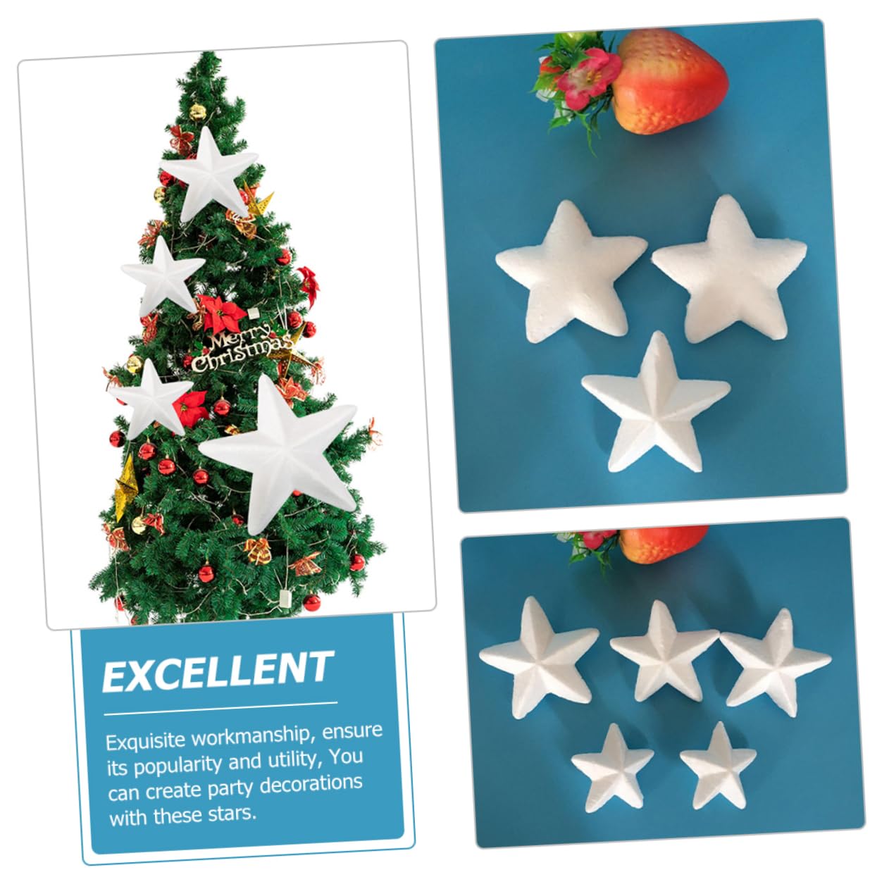 STOBOK 40pezzi Decorazioni Forma Stella per Natale Addobbi per Albero e Feste per Creazioni Artigianali e Decorazioni Fai Te