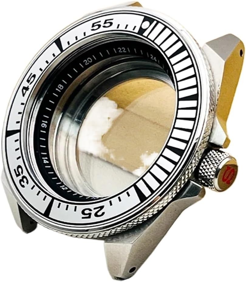 44mm Samurai SRPE Watch Case for NH35/NH36/4R Automatic Movement - Sapphire Glass & Transparent Back Cover