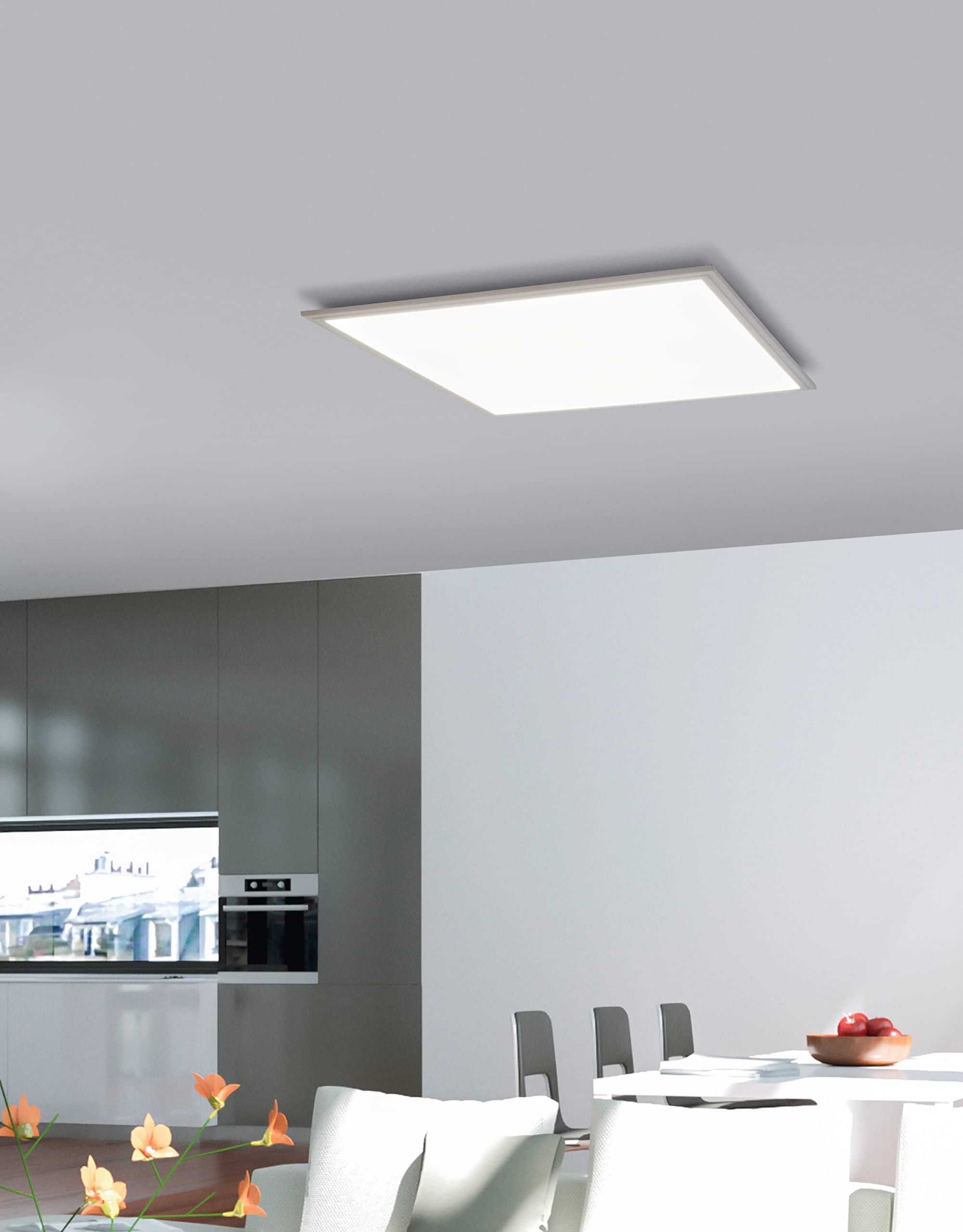 Eglo Salobena 1 - Telaio per luci a griglia e pannello LED, 627 x 628 x 5 cm, in acciaio bianco