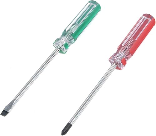 Antrader Magnetic Screwdriver Set 2 PCS, Magnetic 5mm Phillips and Flat Head Tips Screwdriver with 4 Inch Steel Shaft for Repair Home Improvement