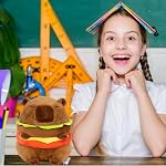 Hamburger Capybara Plush, Kawaii Hamburger Capybara Stuffed Aniamls Toys Soft Plushie Dolls Capybara Plush Pillow Birthday for Kids Boys Girls (Hamburger Capybara,12in)