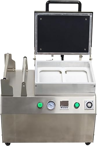 Máquina de montaje al vacío de banco Máquina de envasado al vacío de escritorio con dos ranuras, sellador al vacío de cámara comercial para carne,