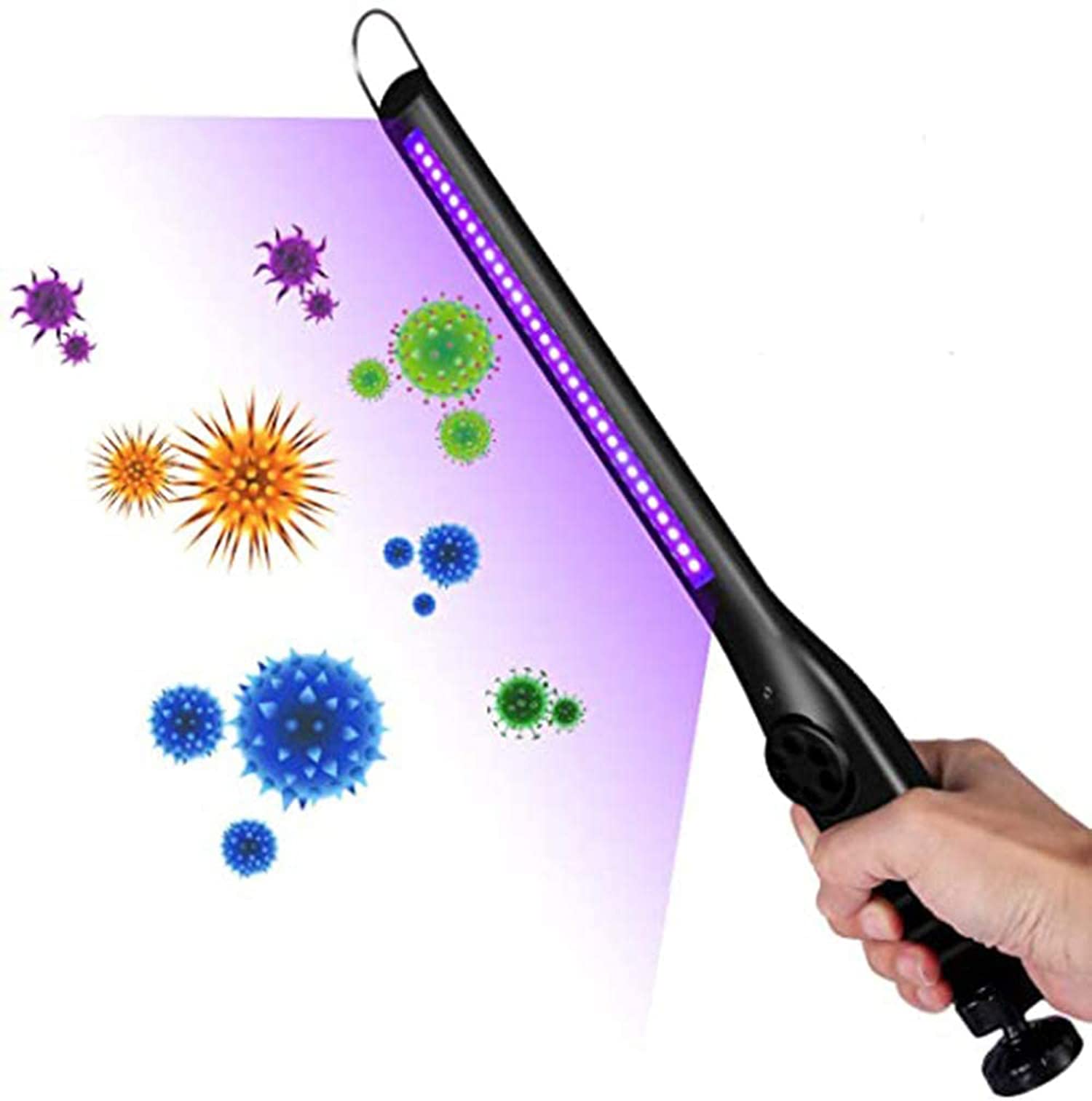 Disinfection Lamp, Light Portable Ultraviolet Sterilization Wand Light Great for Travel, Household, Car, and Pets Living Area Cleaning for Household Mite Removal Hospital(Black)