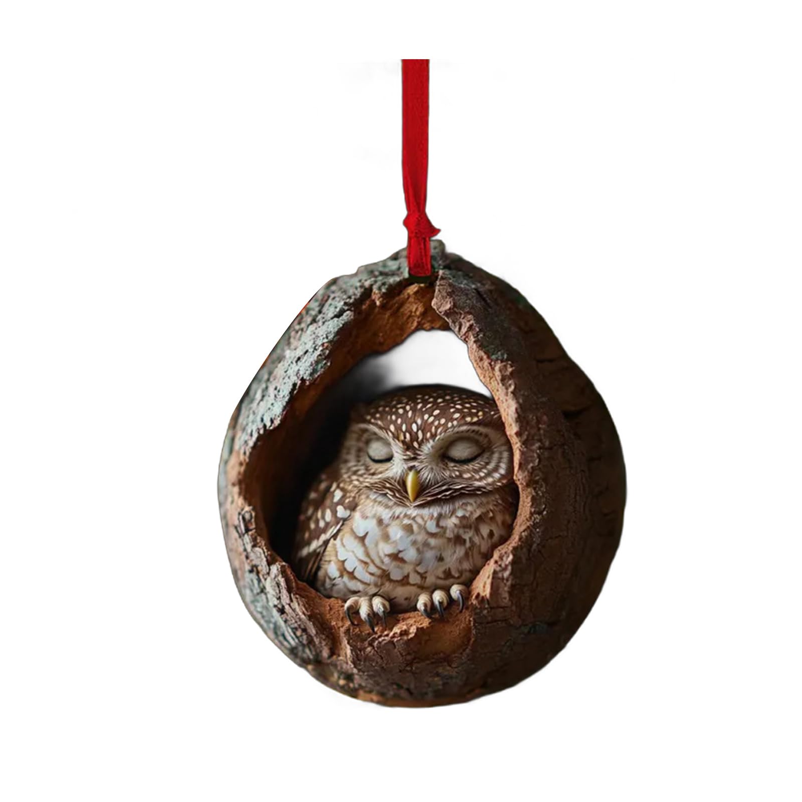 Buxuaaaa Owl D Pendant Charm Owl Christmas Ornament Craft From Sturdy 2D Acrylic Materials Fashion Accessory For Seasonal Decoration Tree Hanging