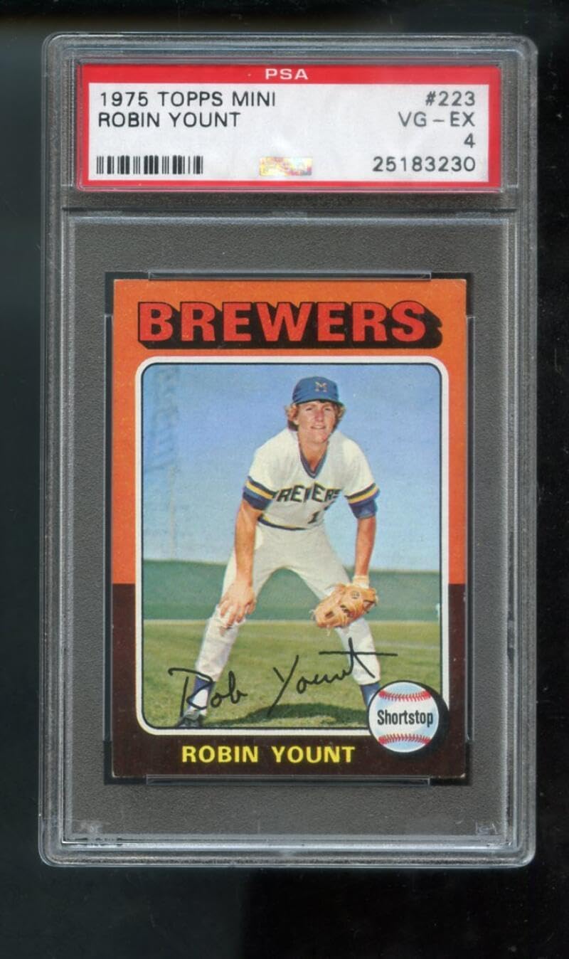 1975 Topps MINI #223 Robin Yount ROOKIE RC PSA 4 Graded Baseball Card MLB Milwaukee Brewers