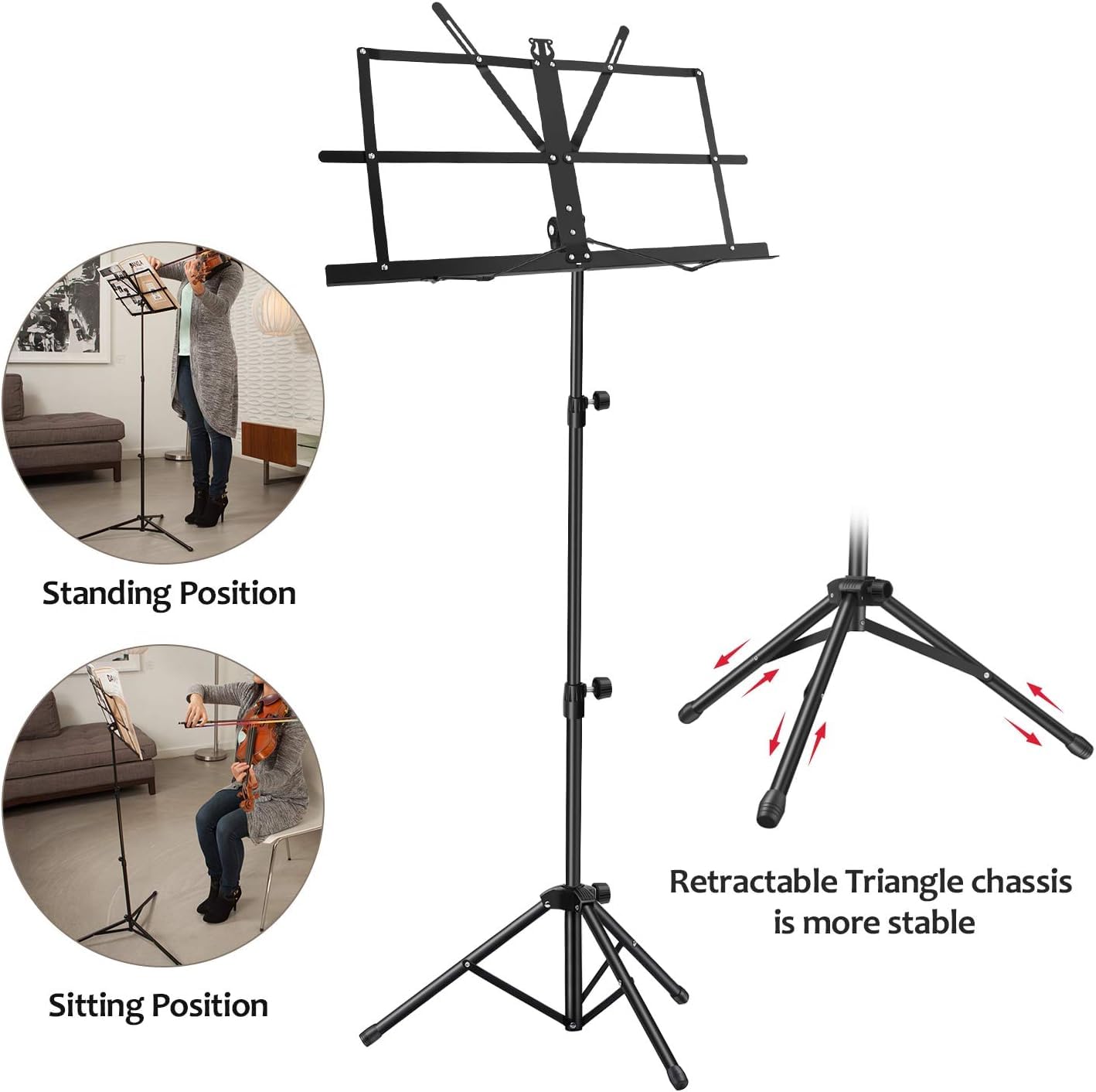 IMAGINEA Orchestra Music Stand | Notes Sheet Stand | Book Stand | Light weight Lyrics Stand for Borngenio Orchestra Event Portable Adjustable Notation Stand (Pack of 1) 2