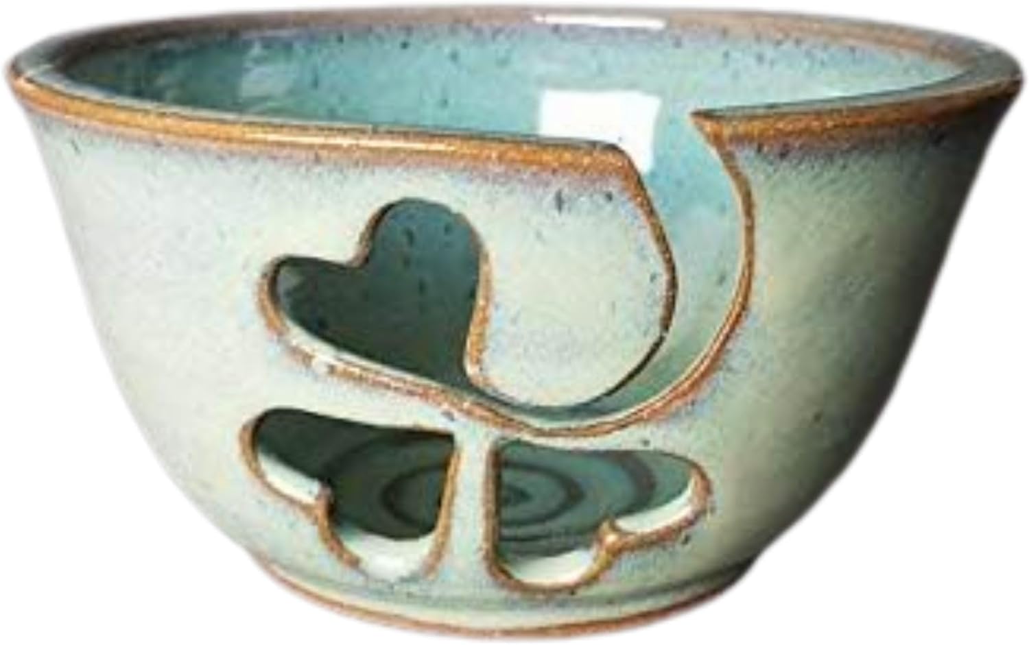 Green Shamrock Yarn Bowl Lucky Clover for Knitting Crochet
