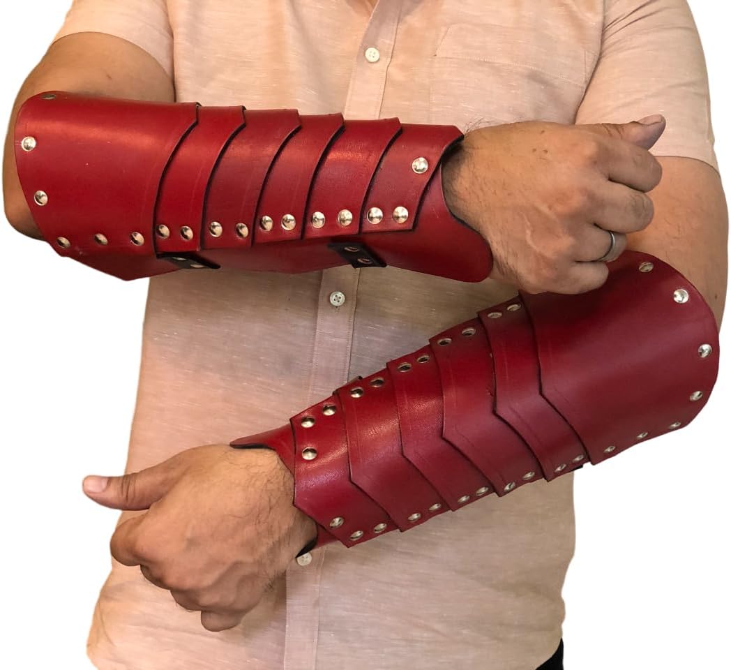 Leather Body Armour LARP Armor Halloween Costume Red