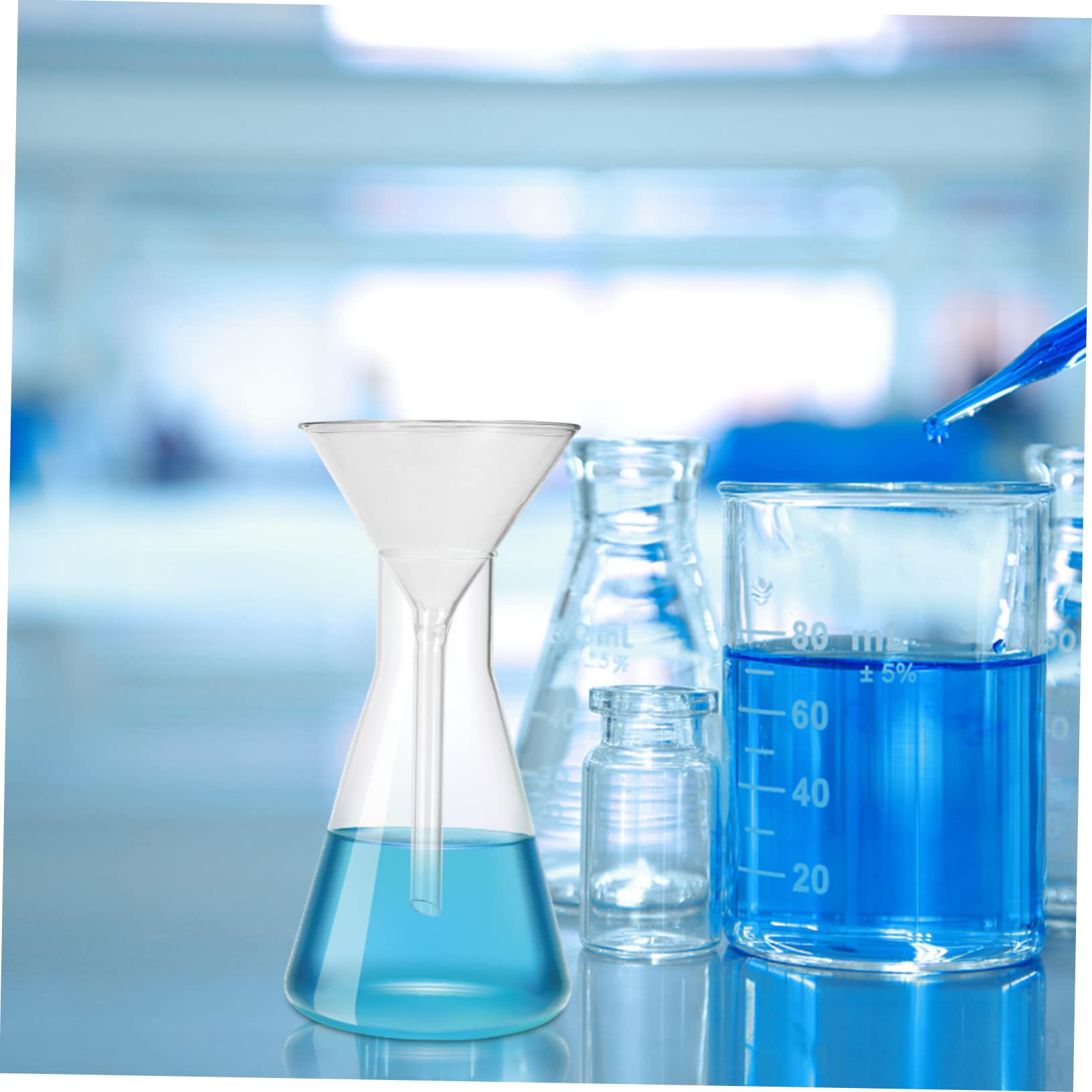 Alipis 8 Piezas embudo experimentos vaso Químico filtro equipos de laboratorio Multi herramientas colador herramienta resistente a la temperatura material de laboratorio de vidrio
