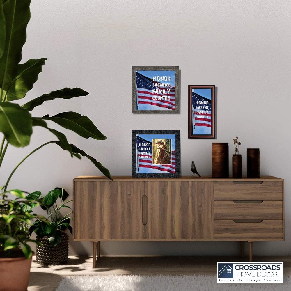 Crossroads Home Décor A Soldiers Honor Picture Frame, Military Artwork for Walls, Army Soldier Art Work, Patriotic Wall Decor, 6340B