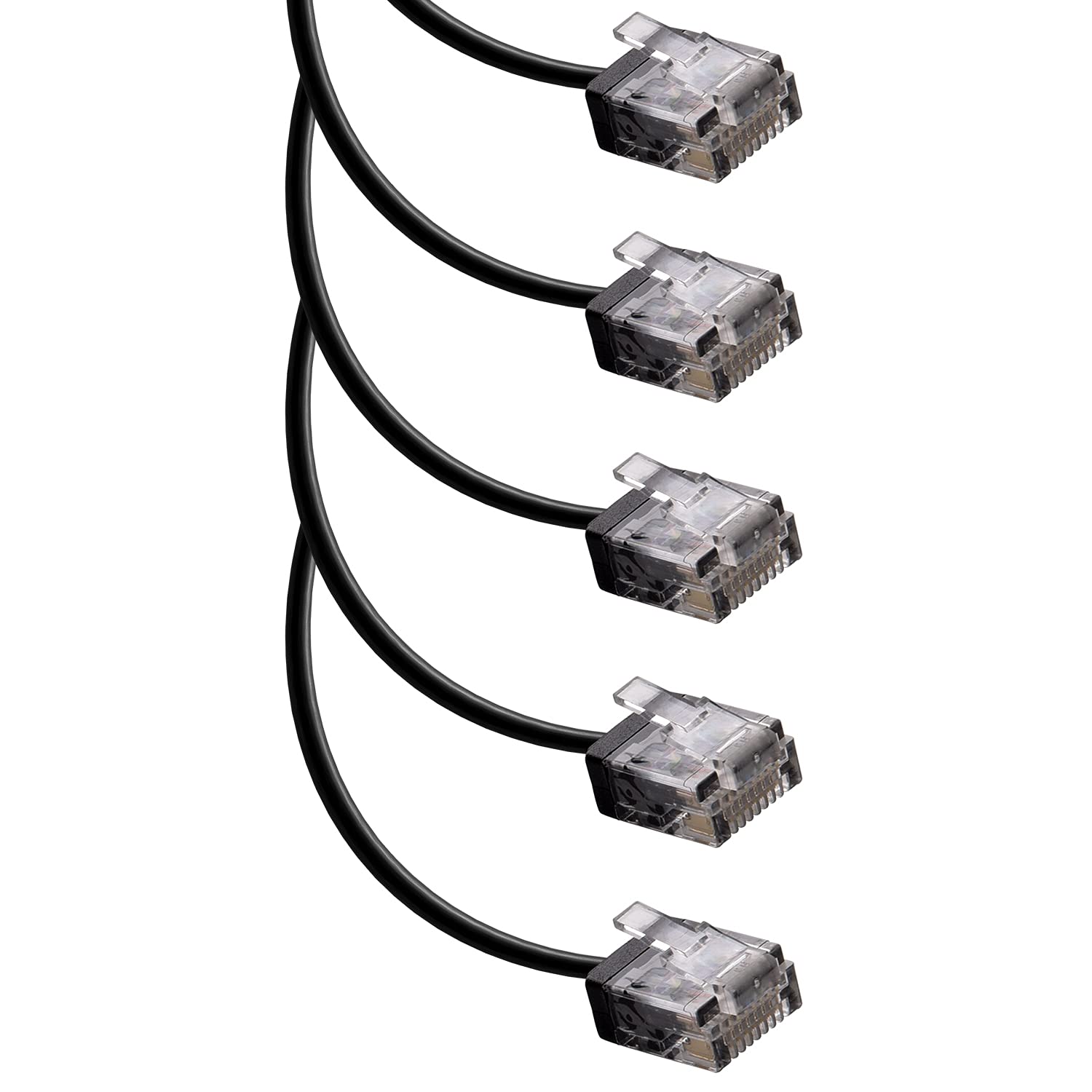 Cat6A UTP Super Slim Ethernet Network Cable 32AWG 550MHz, Patch Cable, 10Gigabit High Speed LAN Ethernet Cable (10Ft, Black, 10-Pack)