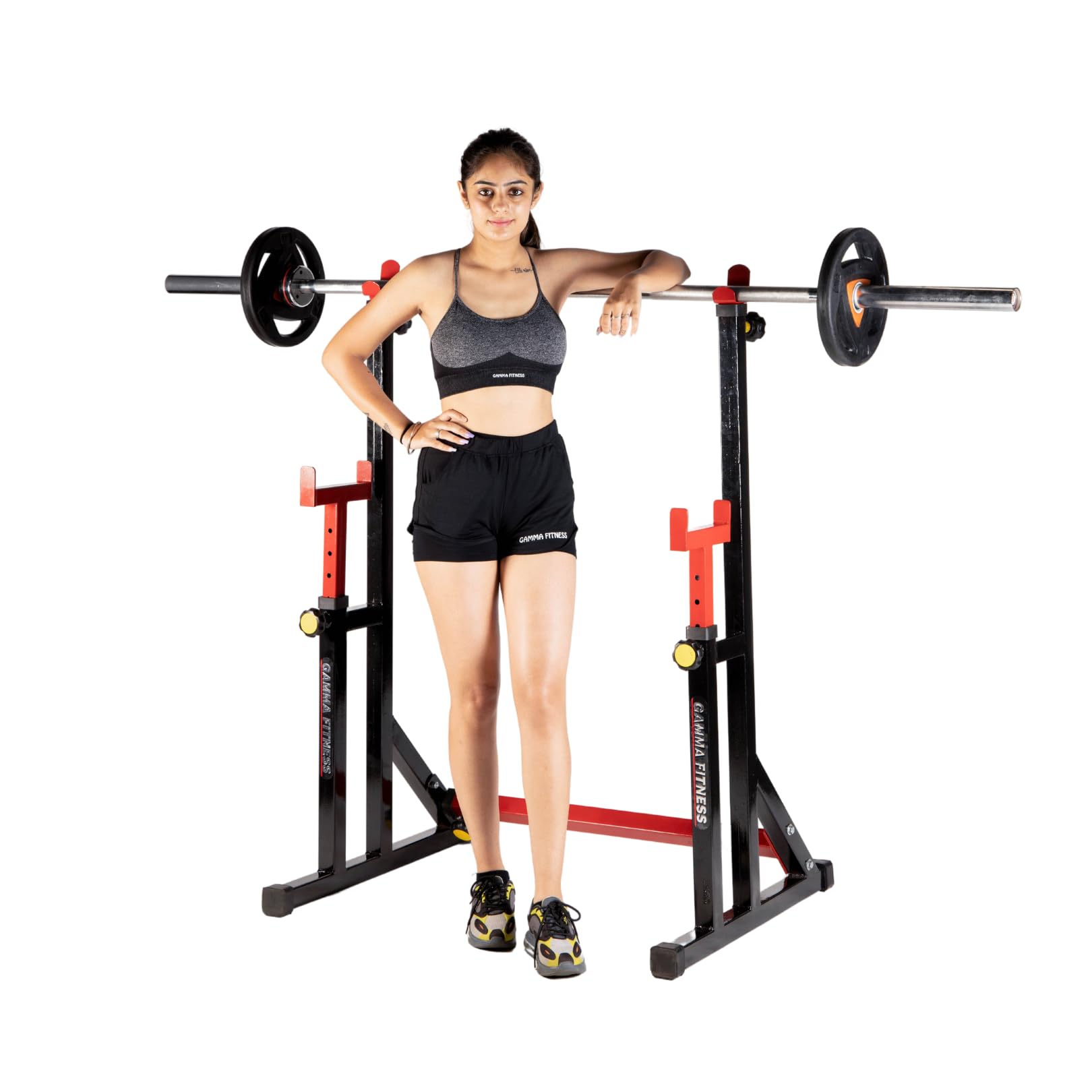 GAMMA FITNESS Multi Functional Fully Adjustable Squat, Bicep, Barbell Stand SS-670 For Squat Exercise For Home Gym Commercial Use