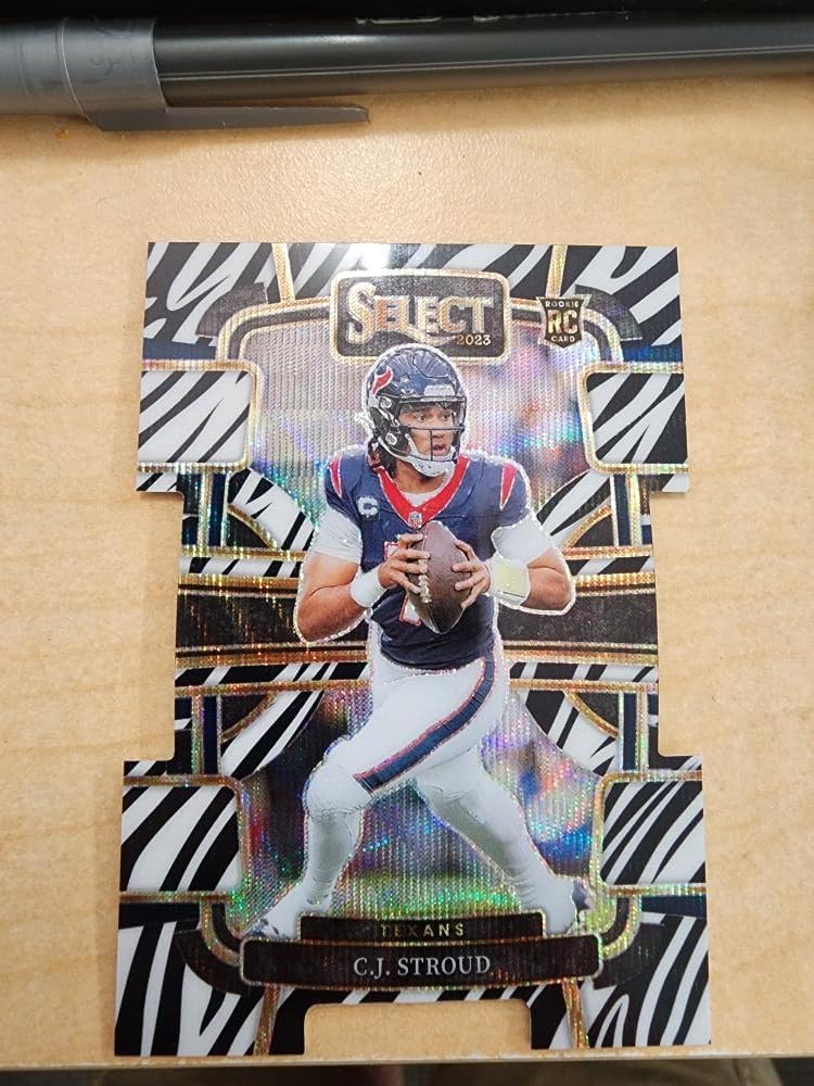 Football Trading Card NFL 2023 Panini Select Zebra Prizm Die-Cut #41 C.J. Stroud Concourse EX/NM Texans