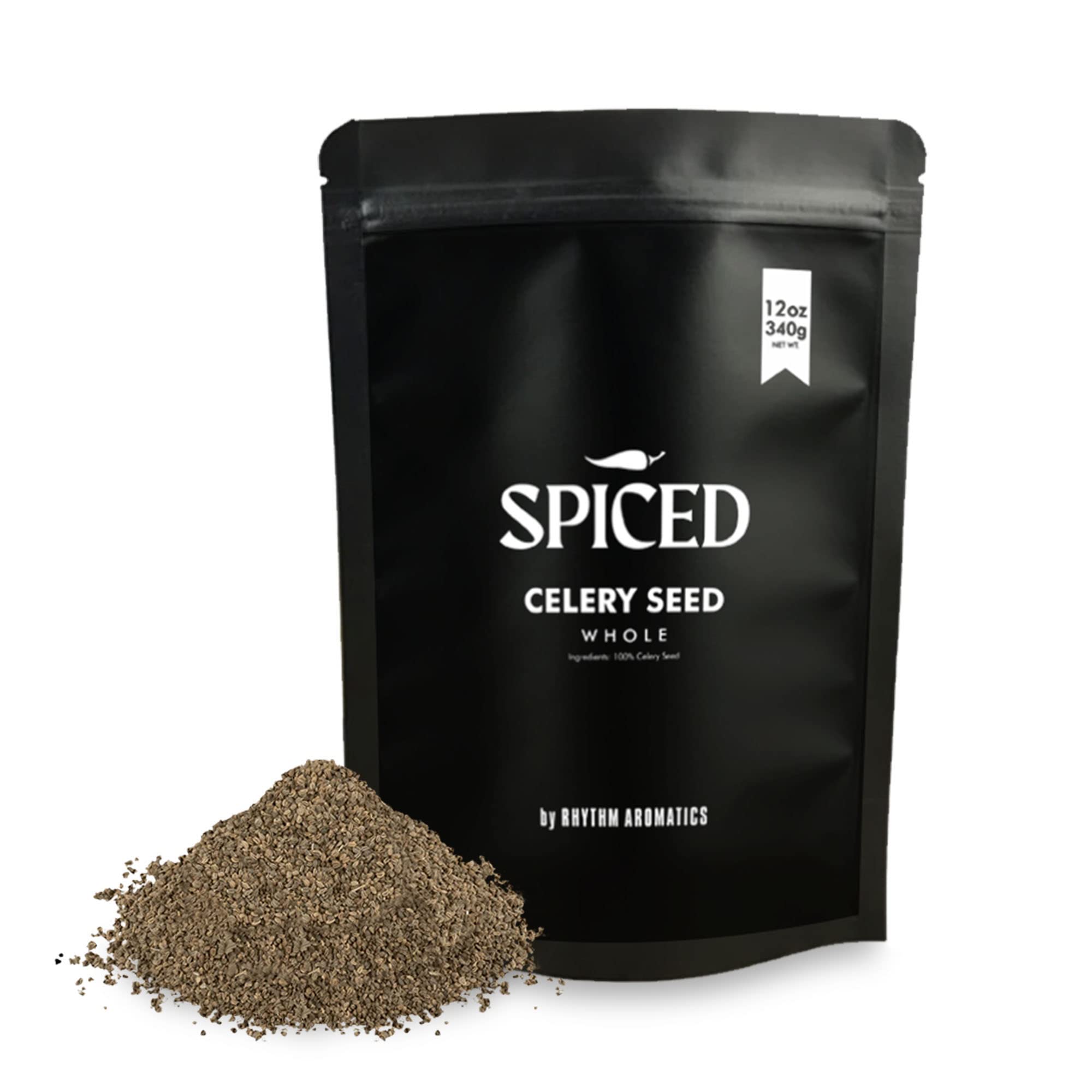 Rhythm Aromatics SPICED Whole Celery Seed 6 Oz. Bag for of Celery Seeds for Cooking, Seasoning, Brining, Pickling