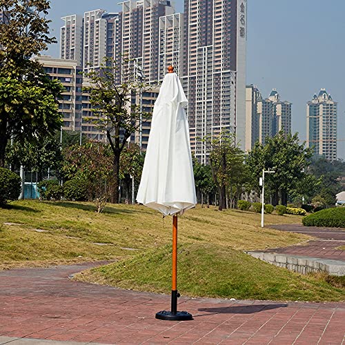 Sombrilla de jardín de madera plegable e impermeable para terrazas y cafeterías 2