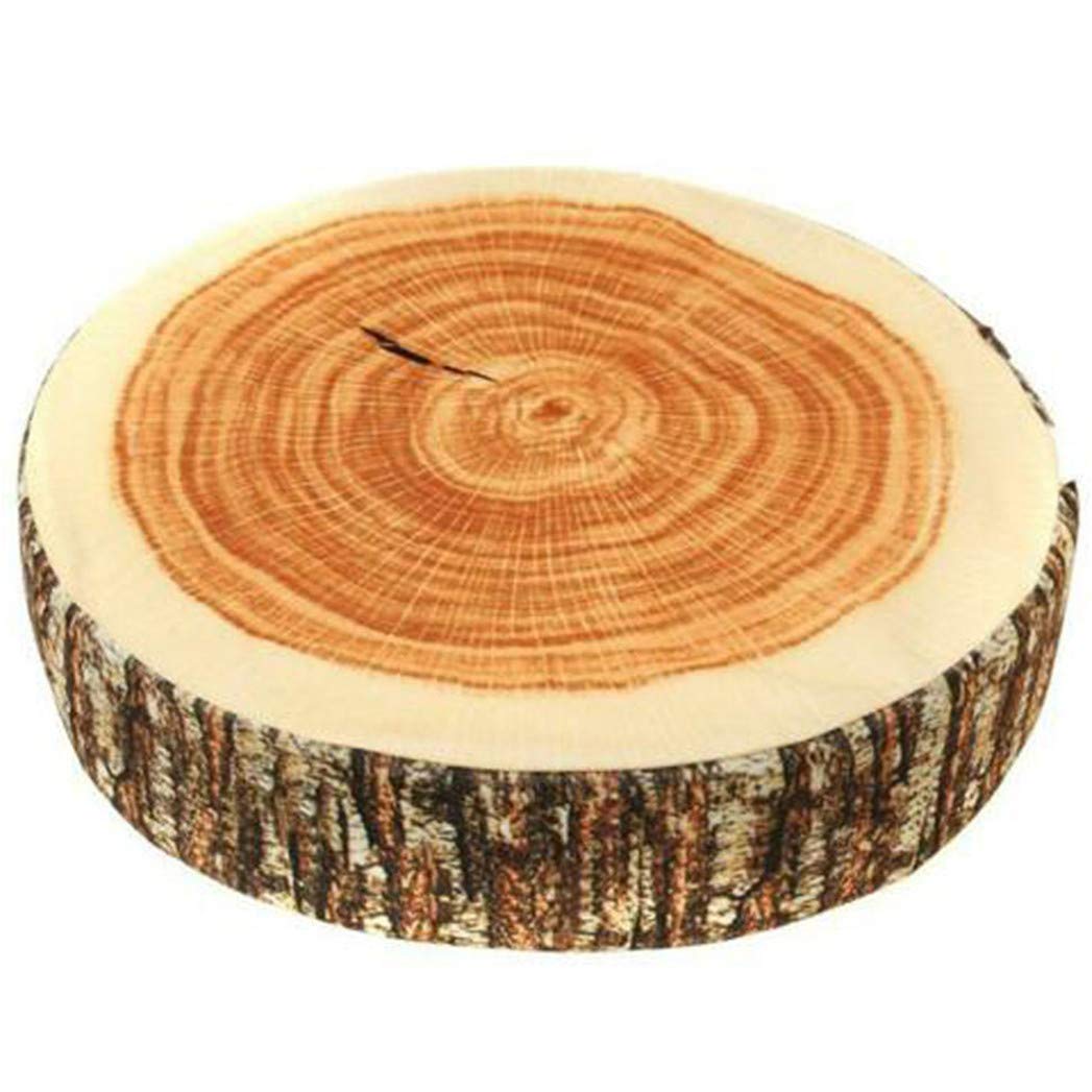 XQWR Creative Natural Wood Design Tree Trunk Log Cushion Soft Chair Cushion Pillows Gift Home Sofa (1#)