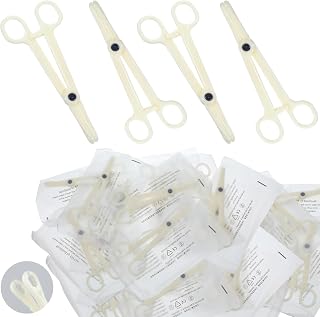 30 Pieces Piercing Clamps Piercing Forceps Rounded Slotted Disposable Piercings Clamps Septum Forceps for Lip Navel Tongue Belly Ear Nose Piercings Tools