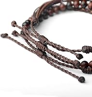 Vista 293 de Handmade Natural Stone Beaded Healing Bracelet Gift for Men Adjustable Rope String Bracelet