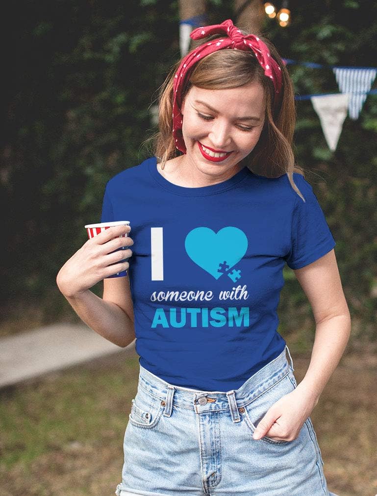 Tstars Autism Awareness Shirt for Women I Love Someone With Autism Women T-Shirt