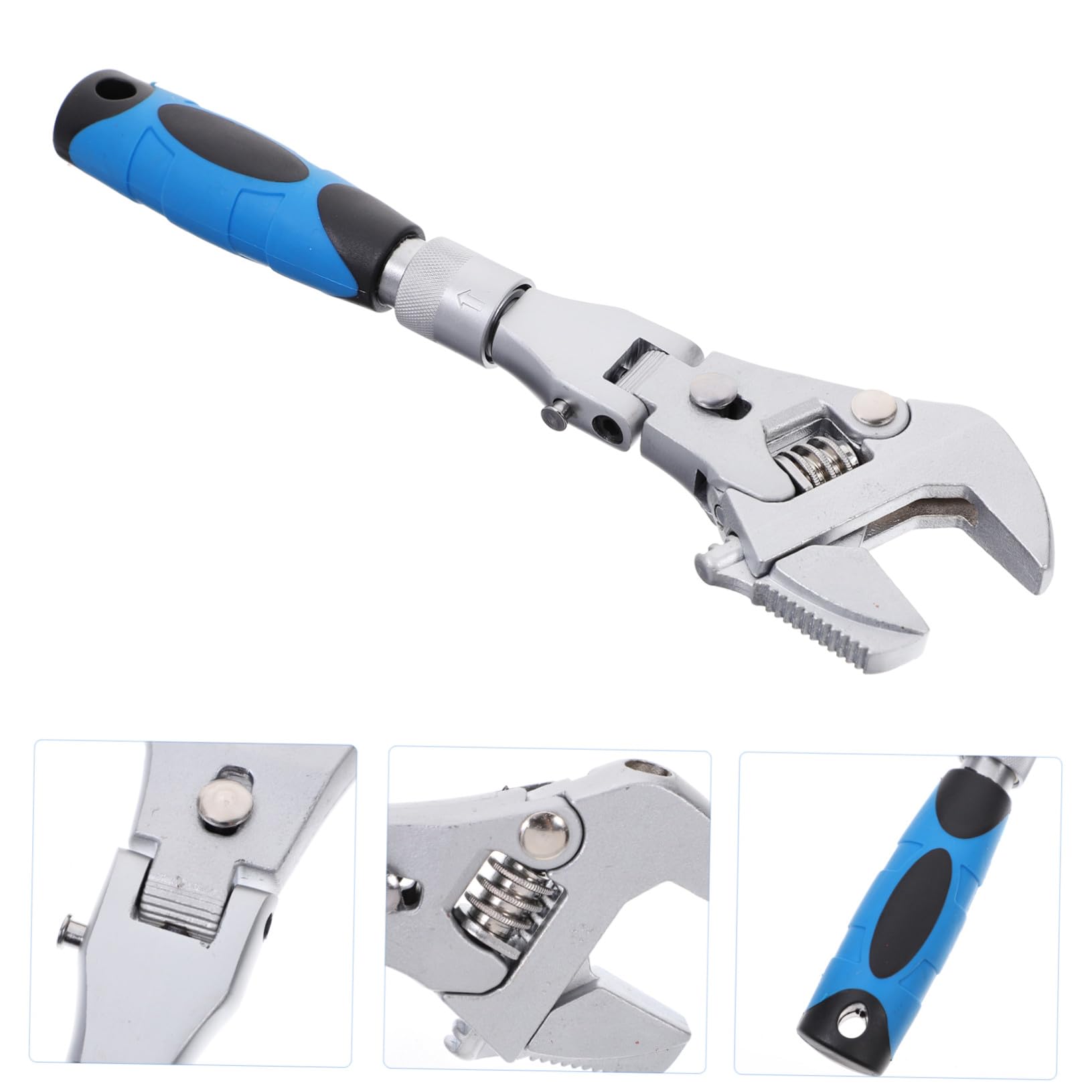 NOLITOY Llave Ajustable con Cabeza Flexible y Carraca Reversible Herramienta Telescópica para Reparación el Hogar y Mecánica Acero Vanadio