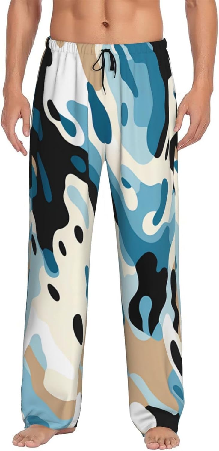 Cartoon Koe Patroon Mannen Pyjama Broek Zachte Lounge Bottoms Lichtgewicht Slaap Broek