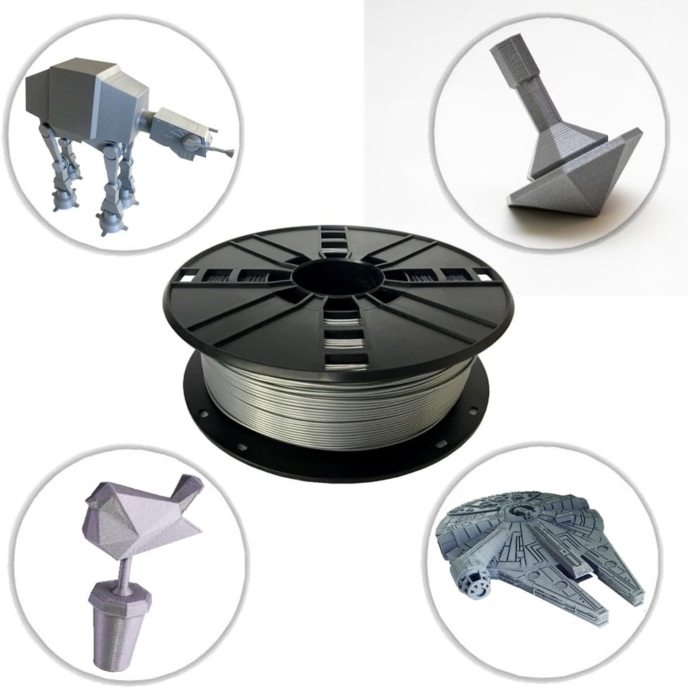 NOVAMAKER ABS Filament 1.75mm, Silver ABS 3D Printer Filament, 1kg Spool(2.2lbs), Dimensional Accuracy +/- 0.03mm, Fit FDM 3D Printer and 3D Pen