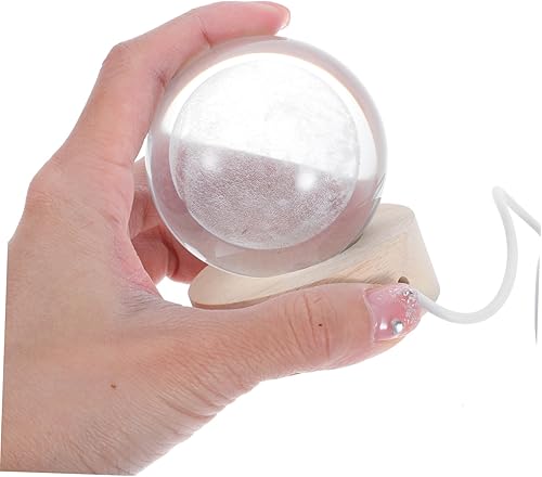 Miniatura 7 de DECHOUS Luz nocturna de cristal de luna para niños y niñas, lámpara de proyección de luz decorativa de mesa para decoración de habitación de niñas