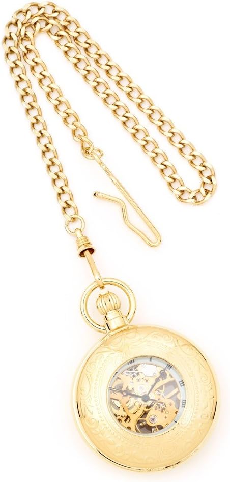 Sonia Jewels Charles Hubert Gold Men's Finish Pocket Watch 14.5"