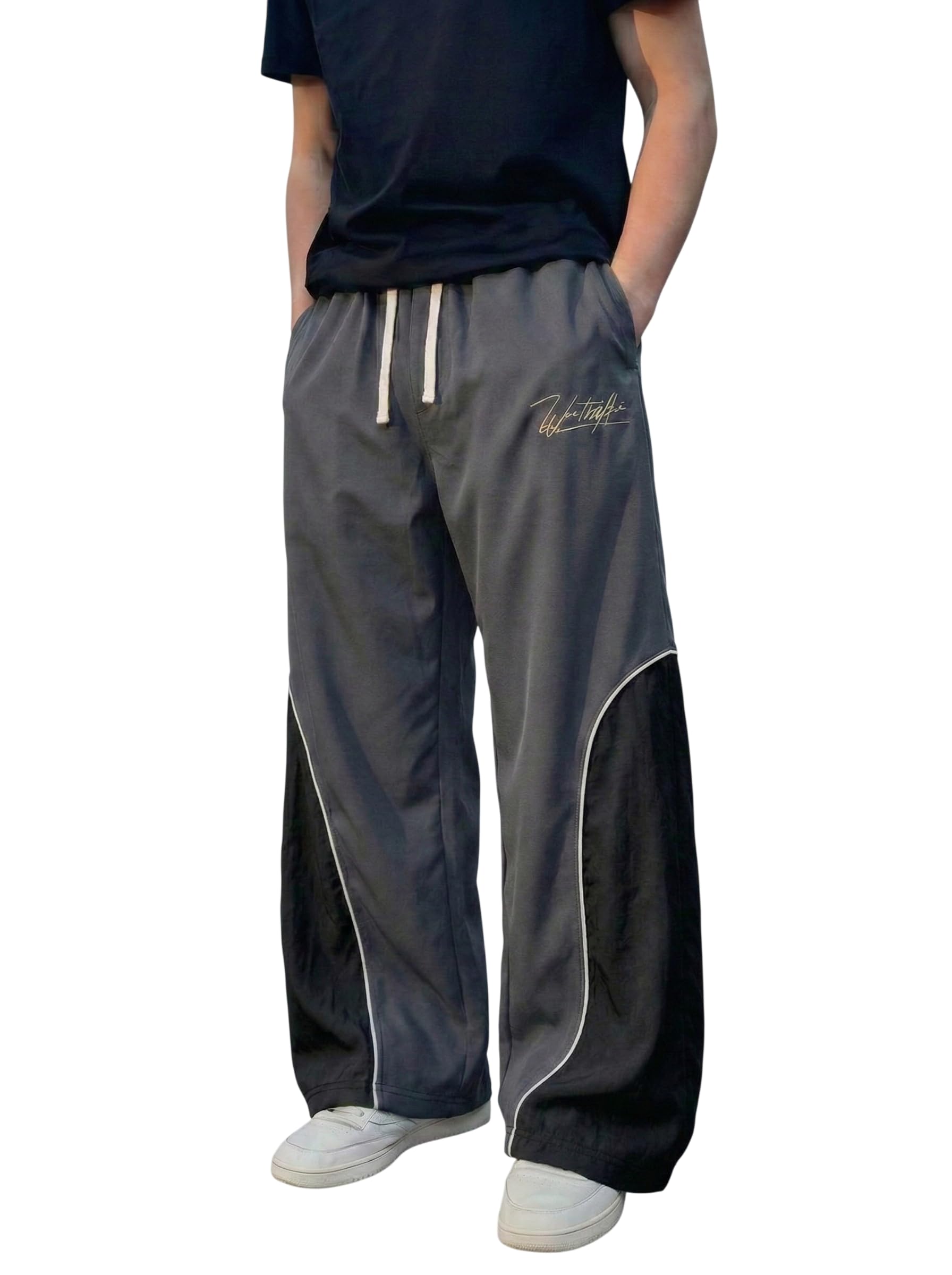 lymio Track Pant for Men | Stylish Baggy Jogger for Man | Casual Wide Leg Pant | Trendy Streetwear Trackpant for Men (SSM-TP-1-2)-picture-13