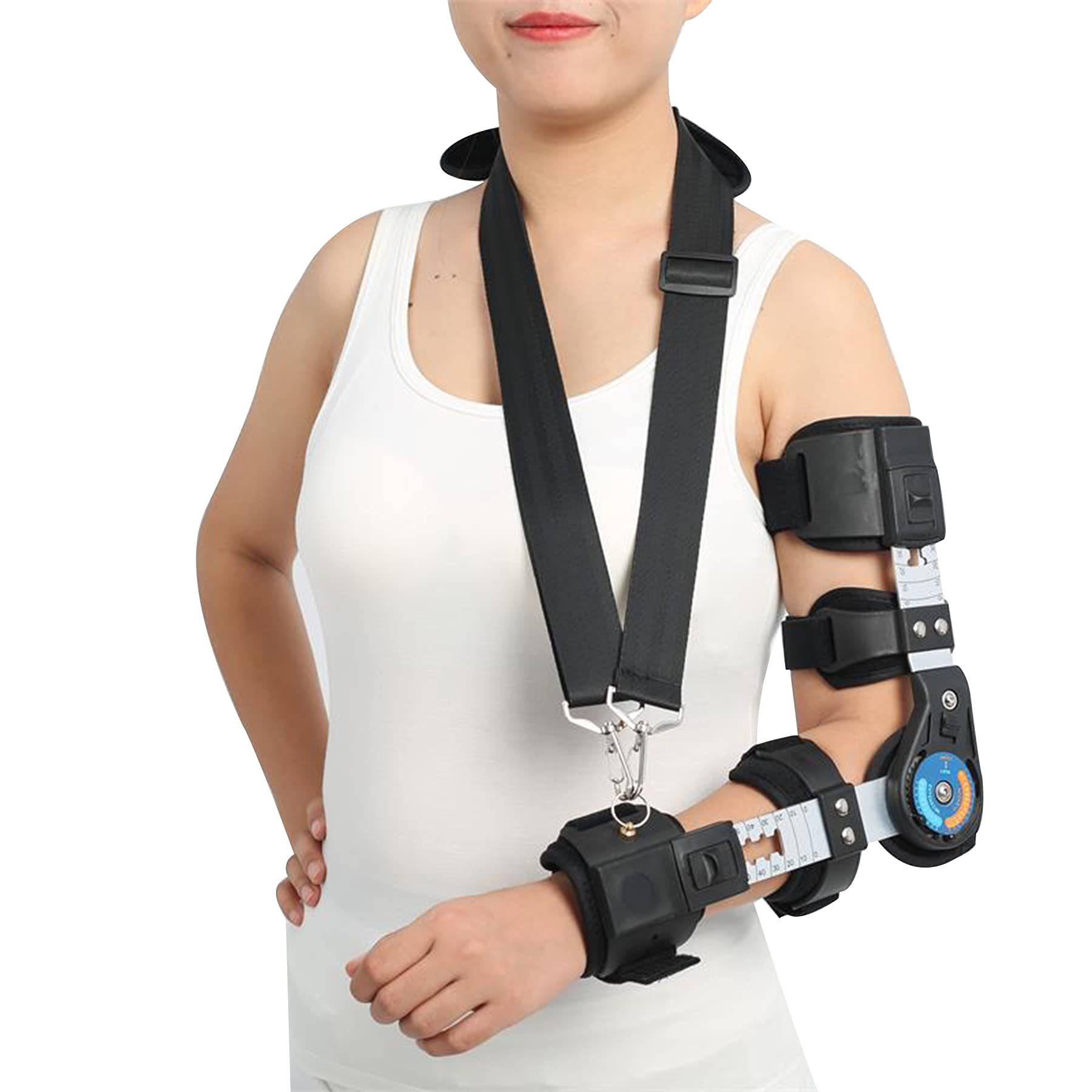 Klappbare Ellenbogenorthese Kreuzband Verstauchung Arthritis Wiederherstellung Post-Operative Unterstützung Wiederherstellung Verletzung ROM Orthese Einstellbarer Bewegungsbereich,Right