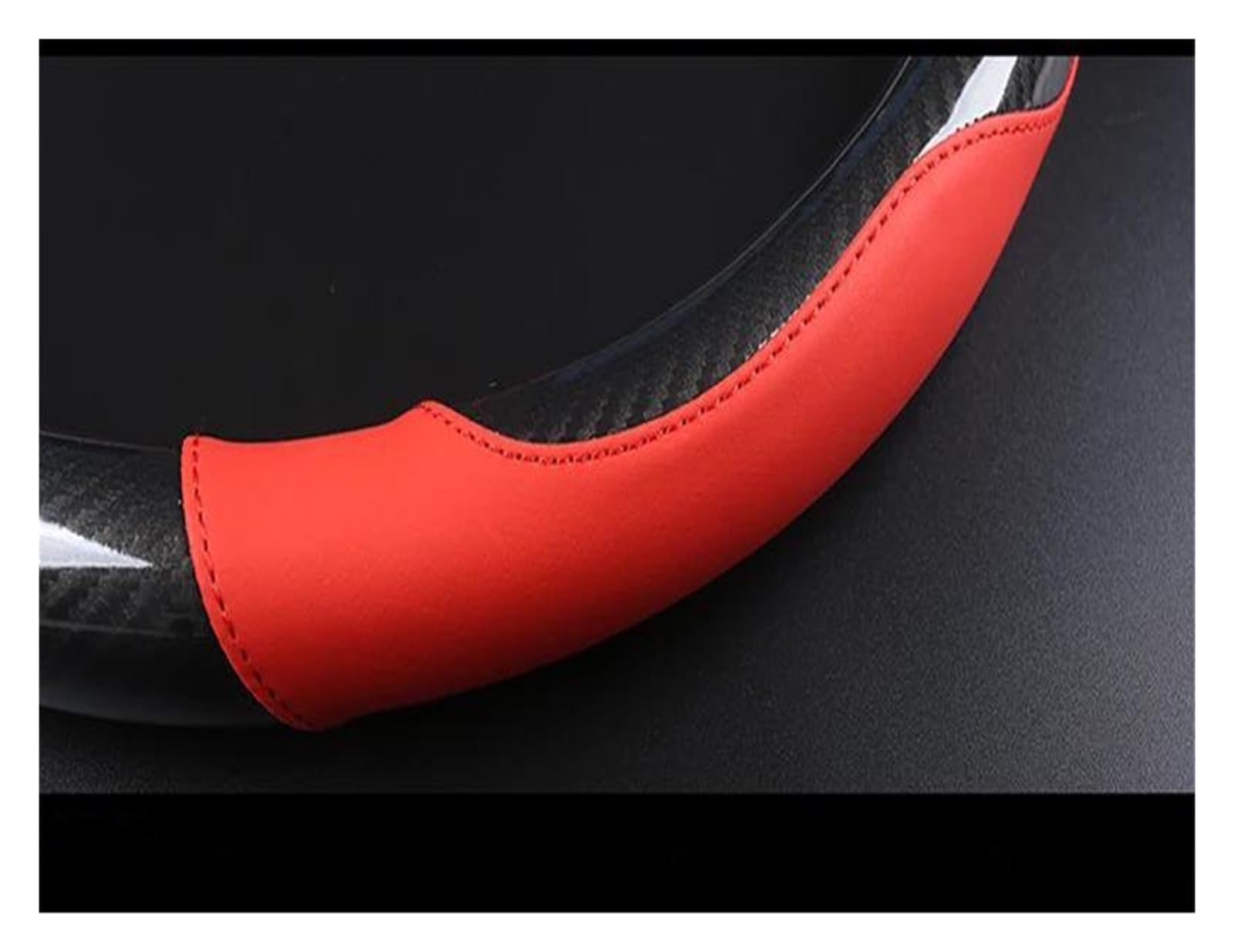 Pokrowiec na kierownicę samochodu 38 cm w kształcie litery D, skóra z włókna węglowego, pokrowiec na kierownicę samochodu do KIA, Ceed, Sorento, do Cerato, K2, K3, K4, K5, KX3, czerwony (Orage)
