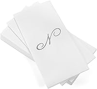 Vista 40 de AMERICAN HOMESTEAD - Toallas de mano desechables – Servilletas de invitados con monograma de lámina plateada – Toallas de papel de baño similares al