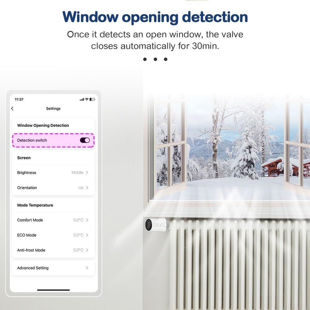 Valvola termostatica per termosifone intelligente Tuya Smart App Control - Termostato programmabile per riscaldamento settimanale compatibile con & Alice