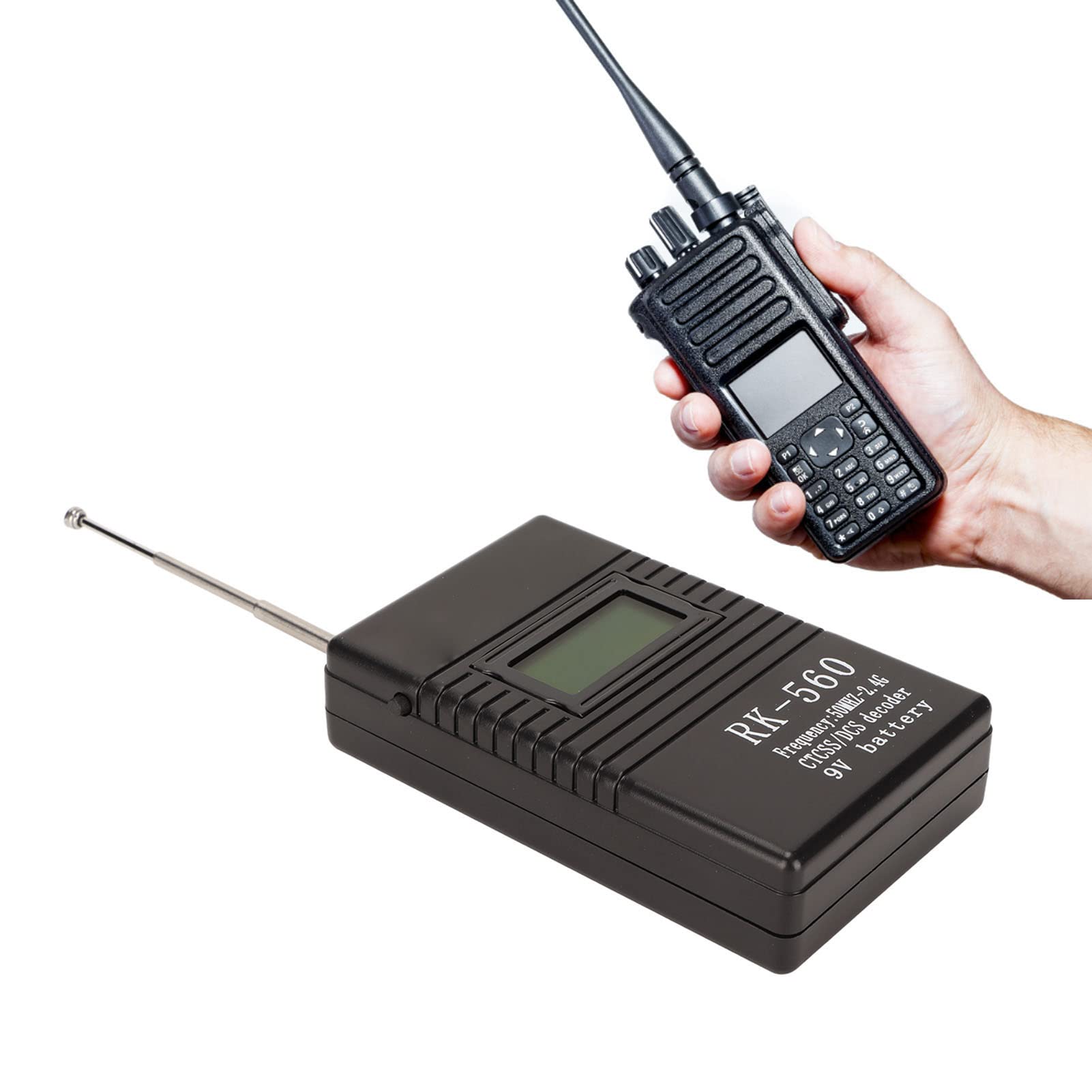Miernik Częstotliwości Radiowej, Mini Miernik Częstotliwości Radiowej 50 MHz do 2,4 GHz, Przenośny Tester Częstotliwości Radiowej z Anteną do Testowania DCS i CTCSS