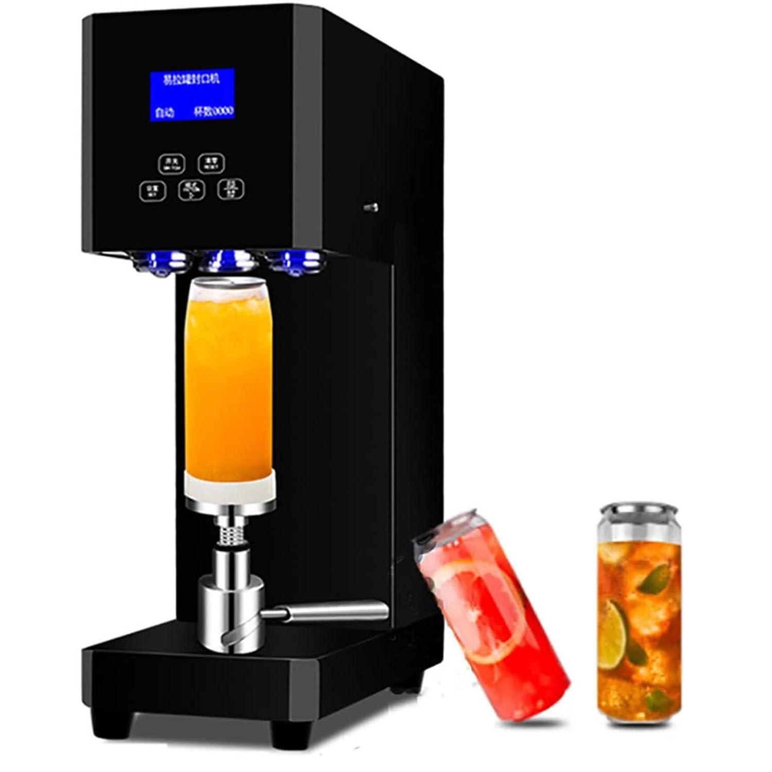 AYCDL Commercial Can Sealing Machine, Soda Can Sealer Machine 2.4-6.7 inch Height Adjustable, Can Seamer Machine for Plastic Aluminum Cans,A