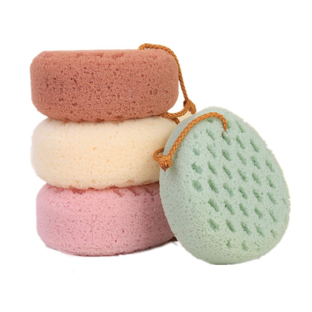 Chlyuan-hm Bath Shower Sponge Soft Bath Sponge Men's And Women's Gentle Soothing Body Sponge 4 Set for Bath Shower (Color : 4 pack random color)