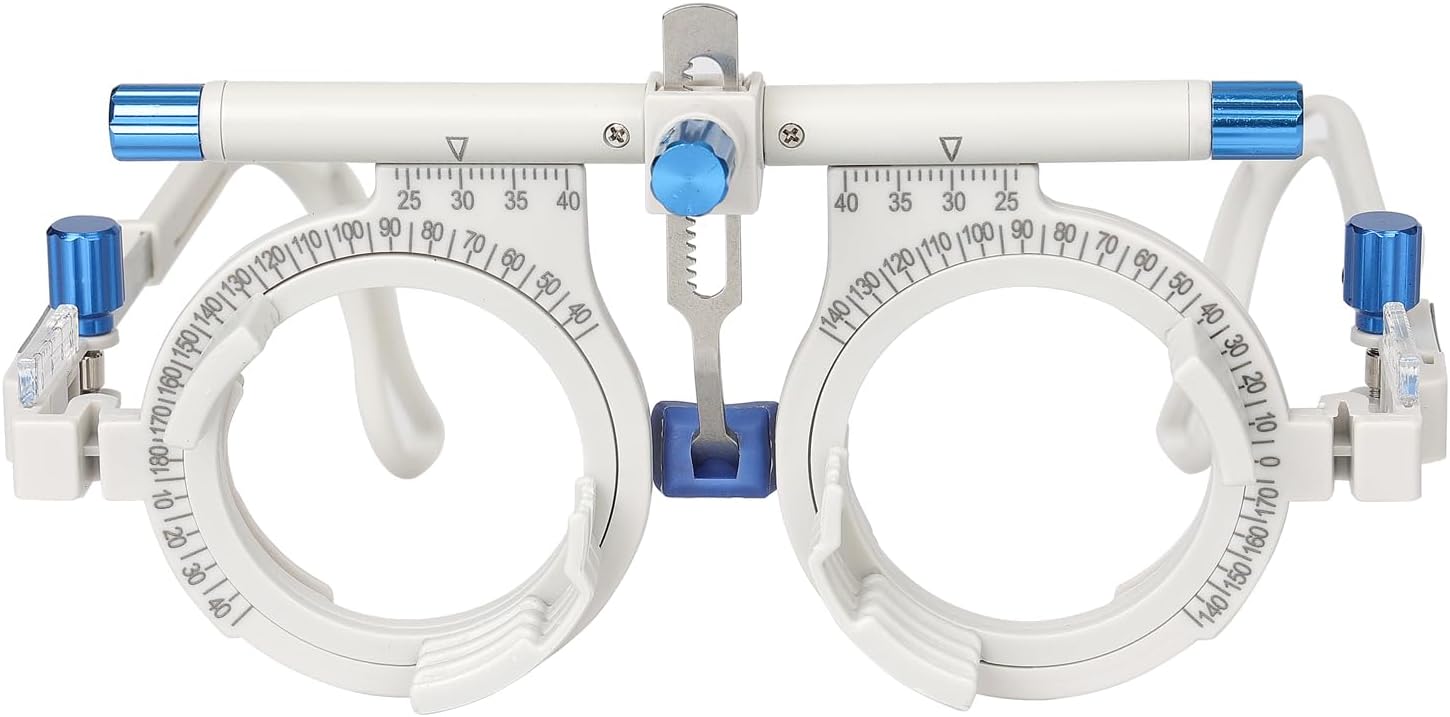Lightweight Optical Trial Frame PD 48-80mm Adjustable | 4 Lens Slots + Eye Distance Ruler | Optometry Tool for Glasses Shop