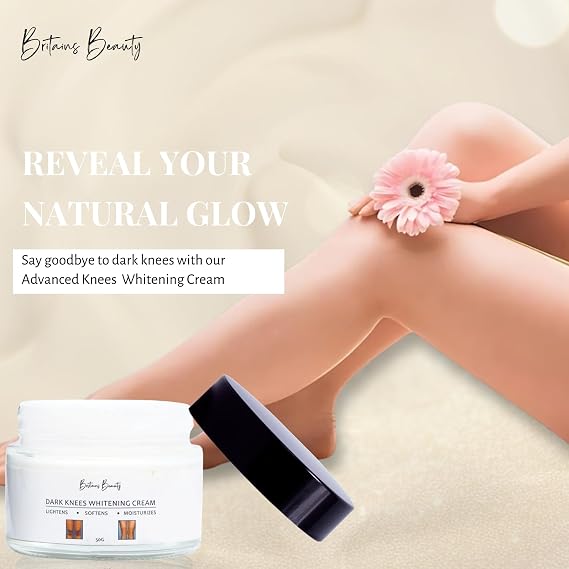 Britain's Beauty Dark Knees Whitening Cream - Lightens, Softens, Moisturizes Dark Knees & Elbows, Vitamin-Enriched Formula, 50g