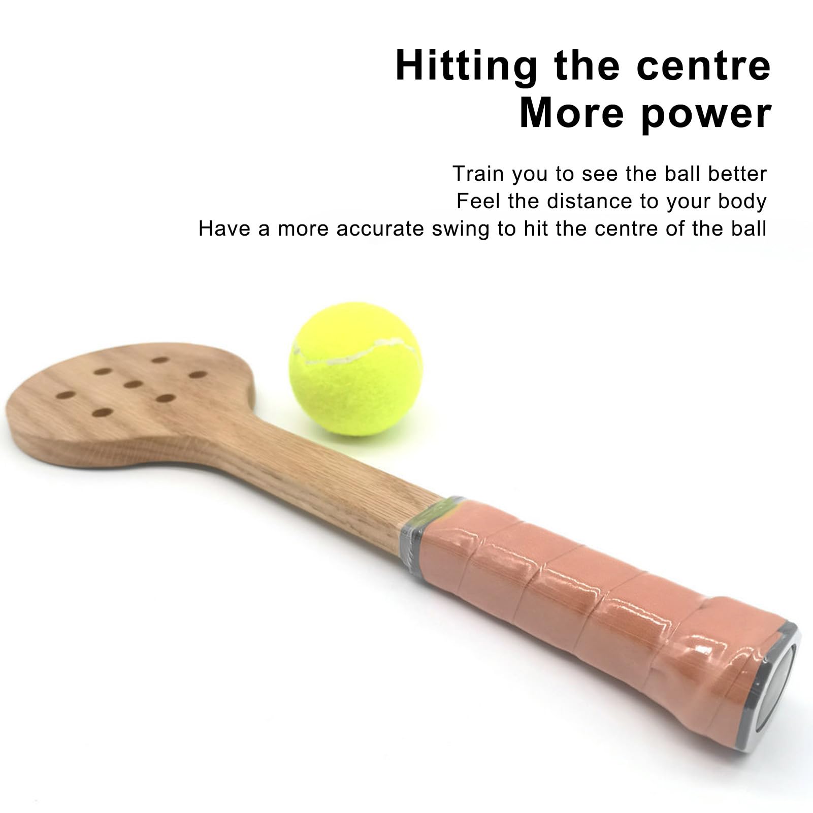 Holz Tennis Pointer Löffel, Zuverlässige Tennis Sweet Spot Trainer Schläger Schwung Übungs Trainingshilfe, Tennis Pointer mittelpräziser Löffel für Anfänger Anfänger Tennisspieler