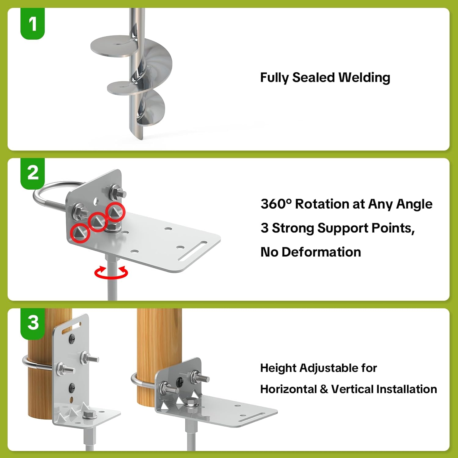 Screw in Heavy Duty Ground Anchors, Anti-Bend L-Shape Design with Multi-Hole & Safety Ring,Rust-Proof Steel for Trampoline, Tent, Shed, Swing Set, Fence, Pet, Garden & Outdoor Equipment(6 Pack)