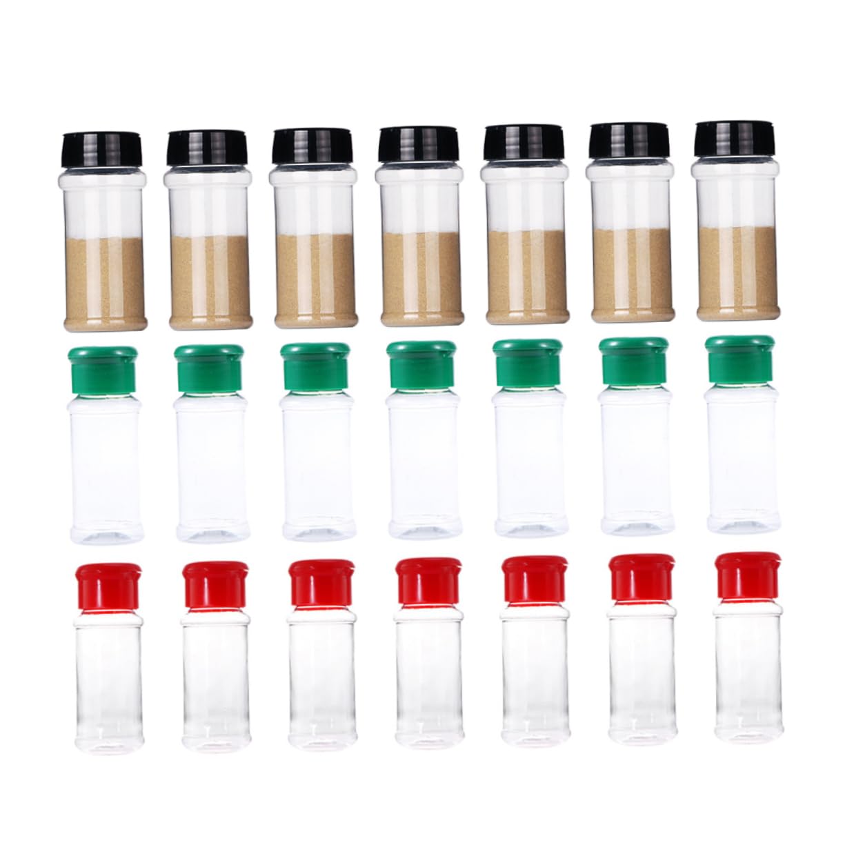 Unomor Salt Bottle Spice Jar Dispenser Measuring Spoon 25pcs Plastic Seasoning Bottles for Kitchen Restaurant Random